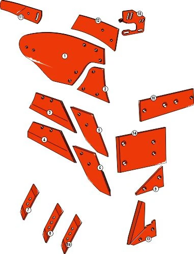 Explosionszeichnung Niemeyer Pflugkörper Typ NU16G